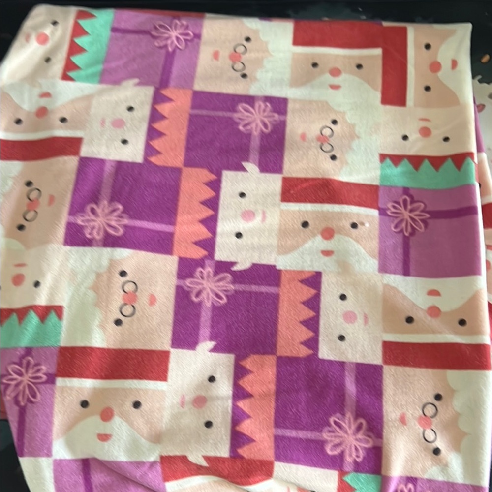 LuLaRoe Festive Santa Leggings - Purple and Red